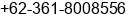 Phone number of Mr. Tommy Sujana at Legian
